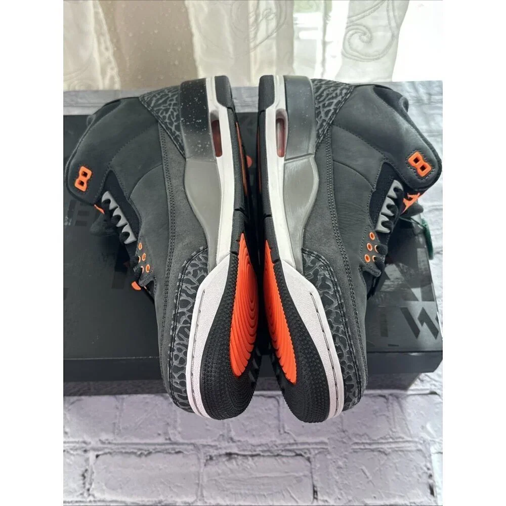 Nike Air Jordan Retro 3 Shoes Fear Pack Grey Orange OG CT8532-080 Mens Size 11